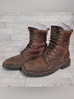 Men's Ariat Cascade 8" Western Brown Leather Lace Up Work Boots Size 9 D